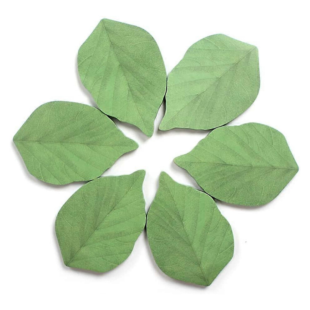 Konhill (As Show, One Size) 300 Sheets Leaf Sticky Notes Memo Pad Paper Sticker Pads (50 Sheets/Pad X 6 Pads)