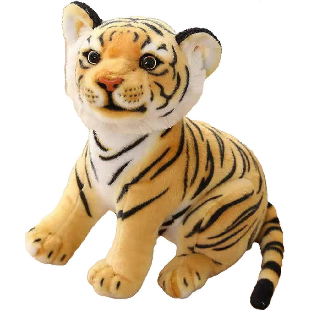 Konhill (14.37 X 11.1 X 6.46 Inches, Yellow) Soft Tiger Stuffed Animal Plush Toy Tiger Year Plush Toy Stuffed Plush Dolls Cute Tiger Shape Animal Gift For Adu