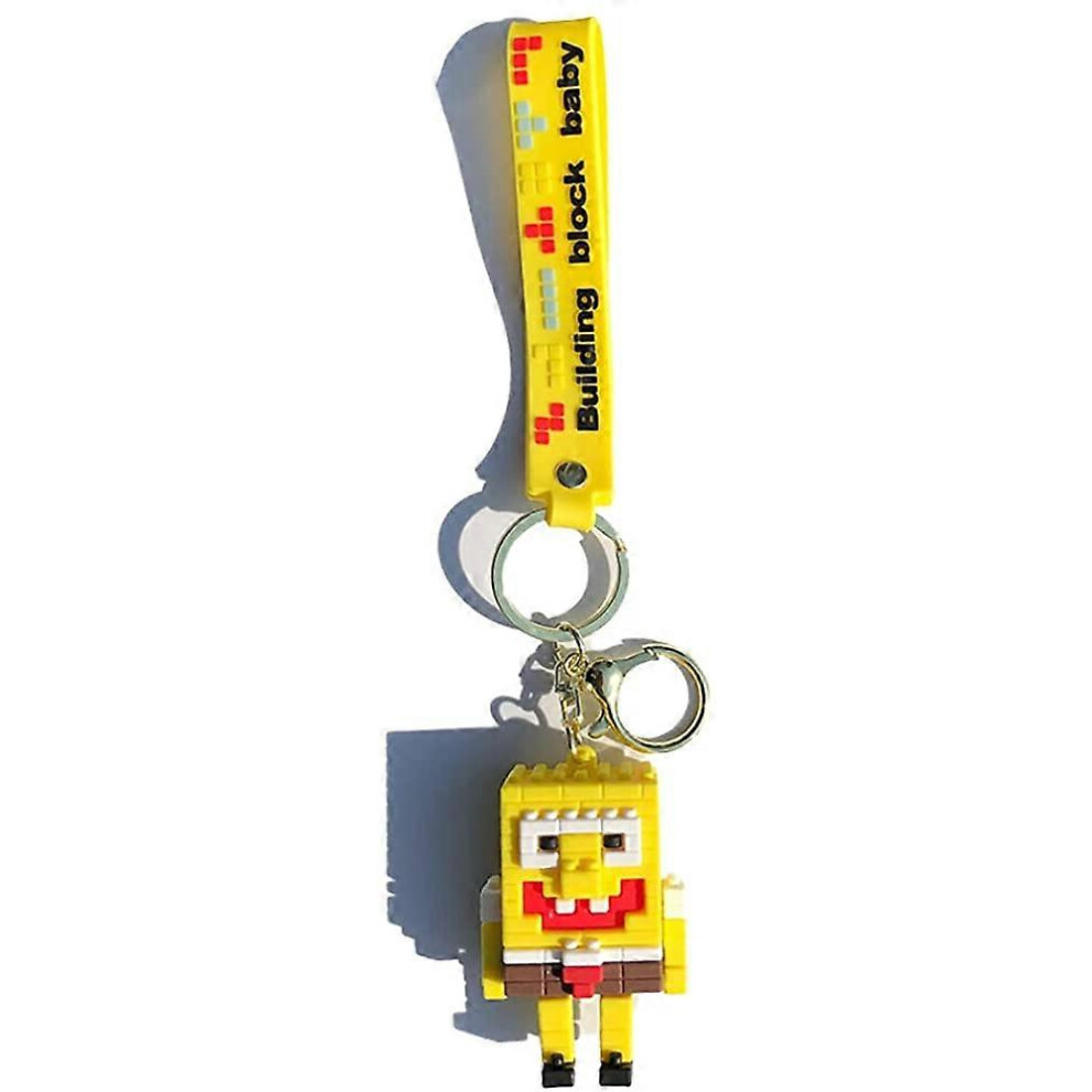 Konhill (As Show, One Size) Silicone Key Chain, Cartoon Character Memorabilia Series Sponge Bob In Square Pants - Key Chain