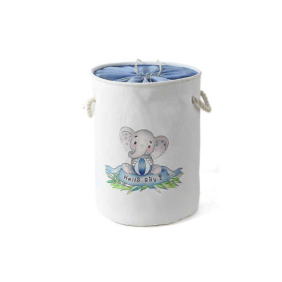 (As show, One size) Elephant Laundry Hamper For Nursery Large Fabric Storage Basket With Drawstring For Laundry, Child Toys, Baby Clothes (blue Elepha-image-OPC-PG85ZRV-NEW