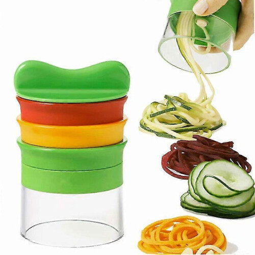 (As show, One size) Kitchen Spaghetti Vegetable 4 In 1 Manual Spiral Sharpener 1