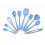 (As show, One size) 10-piece Kitchen Baking Non-stick Silicone Cookware Set (blue) 1