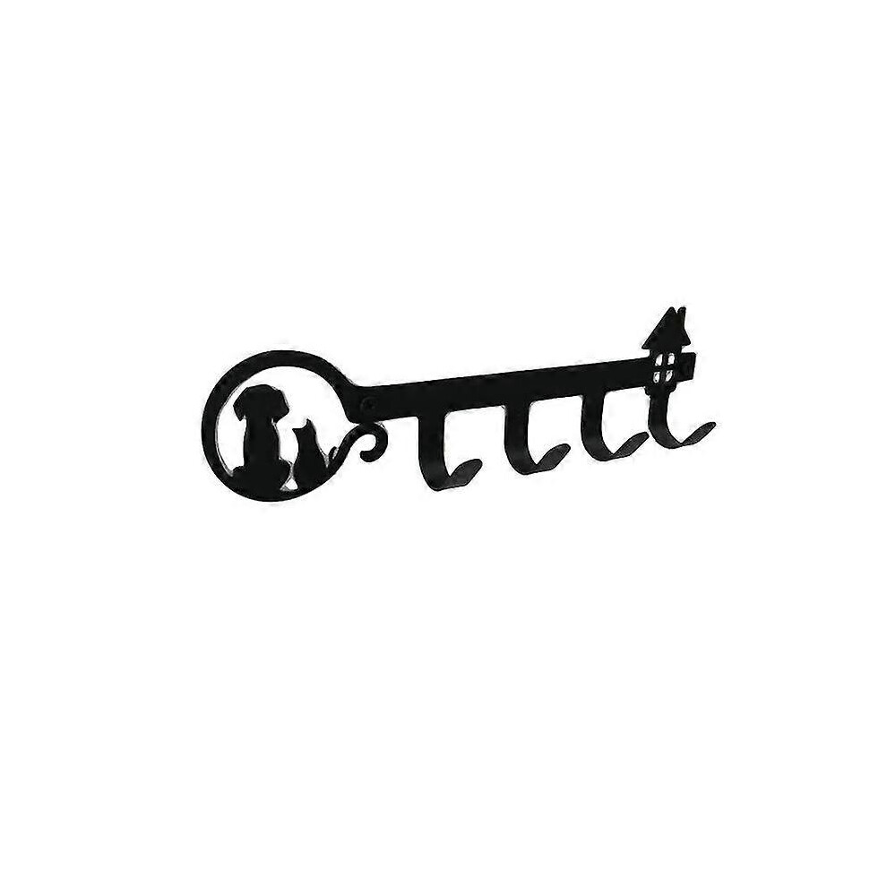 Konhill (As Show, One Size) 2 Pieces Of Cat And Dog Key Hook Wall Hanger Black