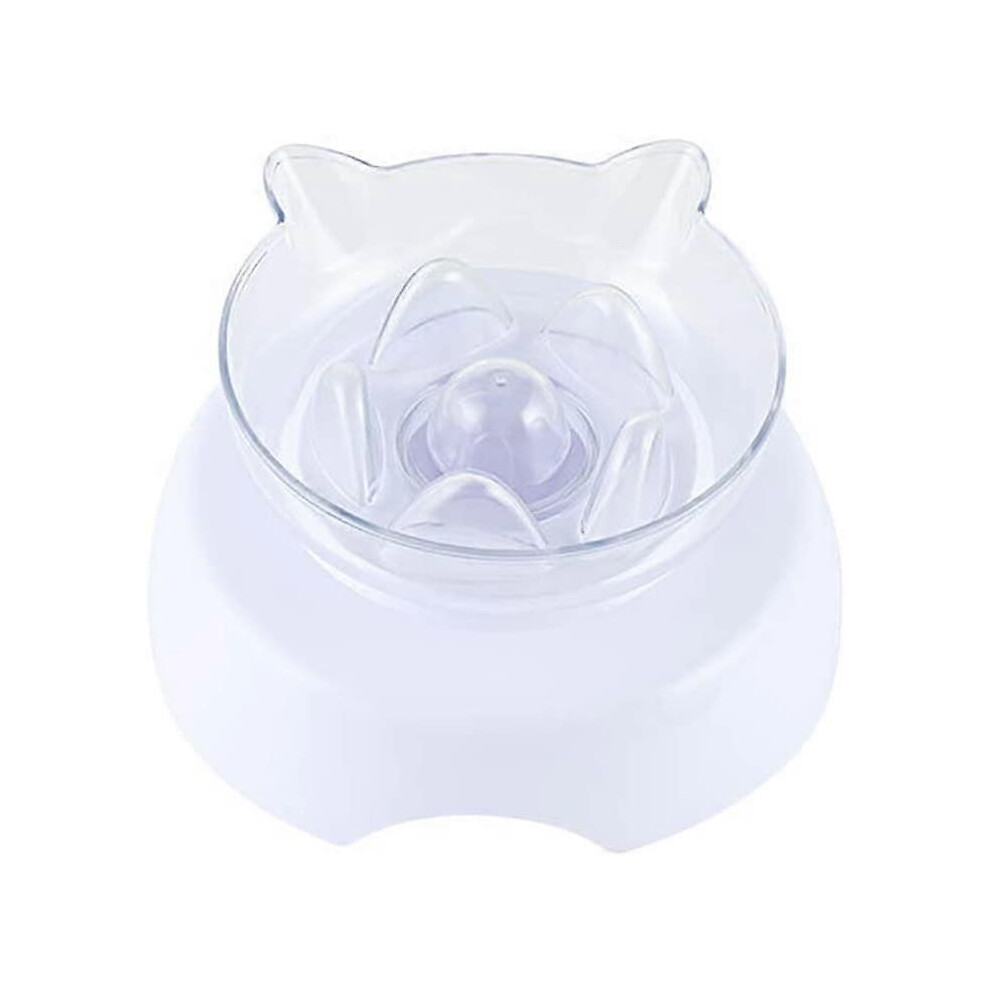Konhill (As Show, One Size) Double Cat Dog Bowls Elevated Cat Food Water Bowls With Raised Stand 15 Tilted Raised Slow Feeder Bowl Water Dispenser Stress Free