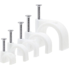 (As show, One size) 500 Pack Cable U Nails, Wire Clips For Wall Mounting Cords, Home Theater, Office (5 Sizes, White)