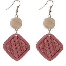 (As show, One size) Terracotta rattan flower earrings hand woven statement Bohemian pendant earrings for women girls jewelry gifts