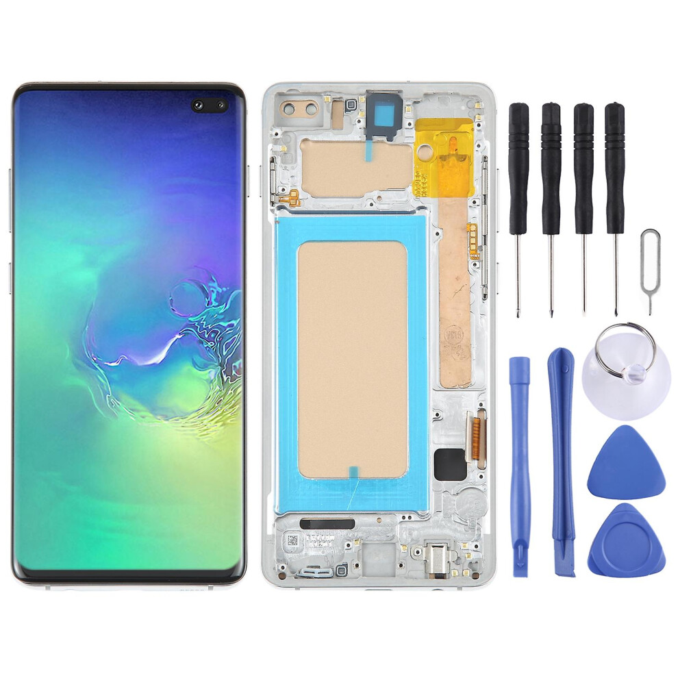(Silver) Tft Lcd Screen With Frame For Samsung Galaxy S10 Sm-G975 Silver