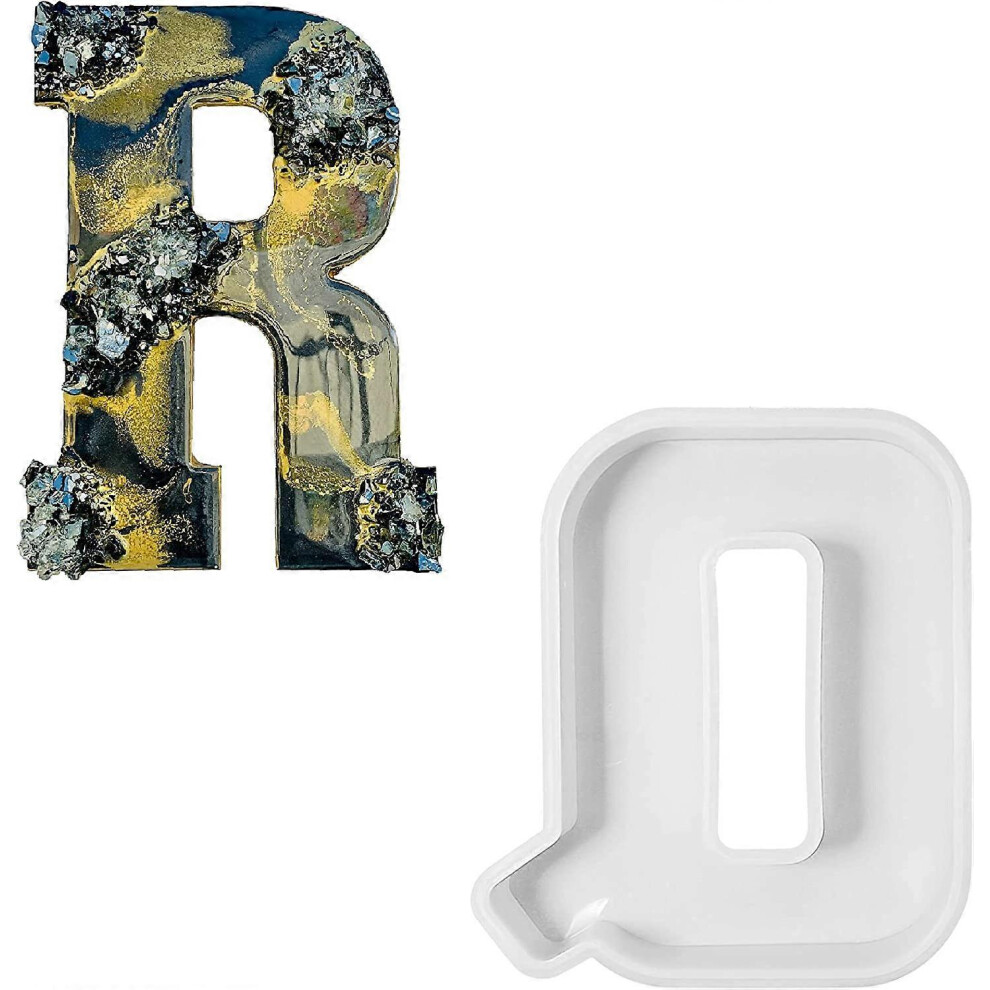 Konhill (As Show, One Size) 3D Alphabet Mold For Resin Q Letter 4-Inch