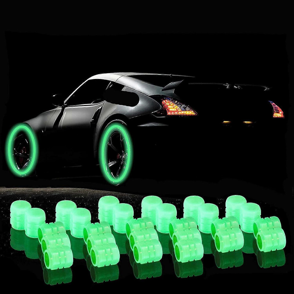 (As show, One size) 28 Pcs Tyre Valve Caps Fashion Luminous Tire Valve Stem Caps Universal Valve Stem Cover-image-OPC-PG865NW-NEW