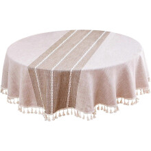 (As show, One size) Round Tablecloth, for Kitchen Dining Picnic Farmhouse Cafe Restaurant (size:140cm)
