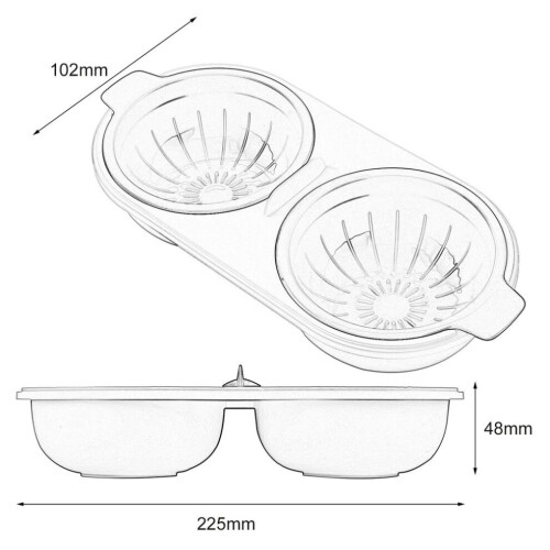 Egg Poacher Plastic Cookware Double Cup Egg Boiler Kitchen Steamed Set Cooker Egg Tools 2
