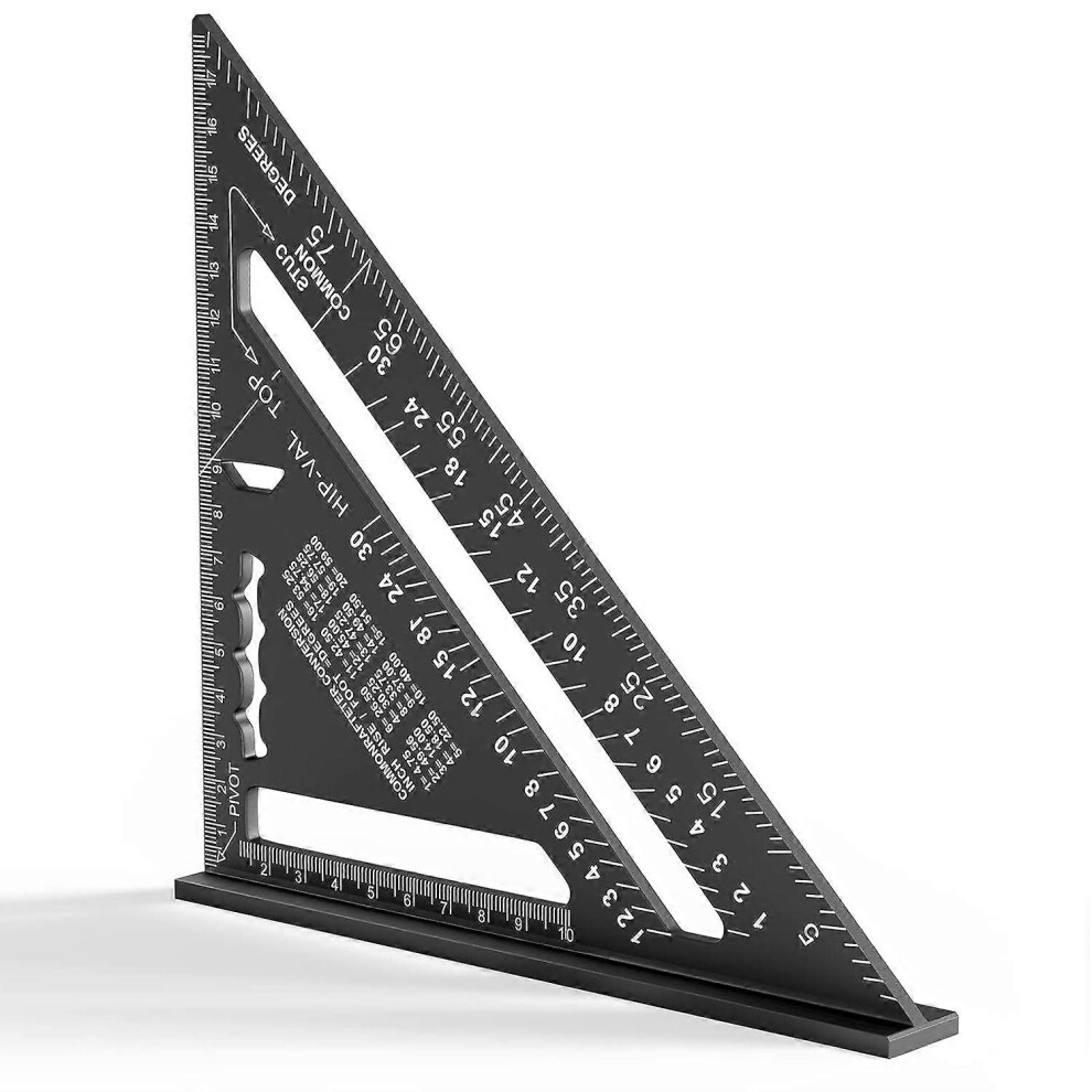 (As Show, One Size) 45 90 Degree Thickened Triangular Carpenter's Square, For Carpenter, Roofer, Engineer (Black ) 5093442615029