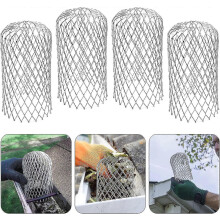 (As show, One size) 4pcs Aluminum Gutter Screens 8x 15 cm, Metal Gutter Guards for House Eaves Ditch Sewer