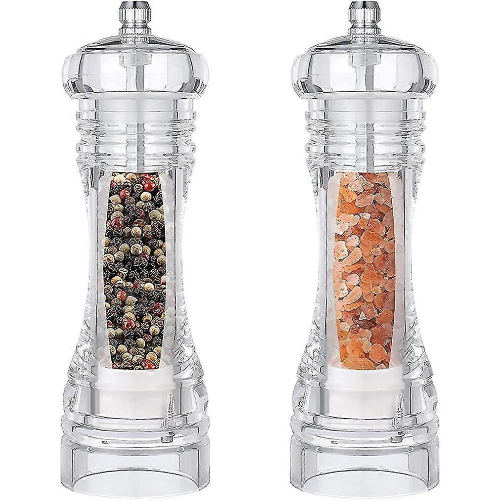 Konhill (As Show, One Size) Salt And Pepper Mill Set Of 2, Pepper Mill Transparency With Adjustable Ceramic
