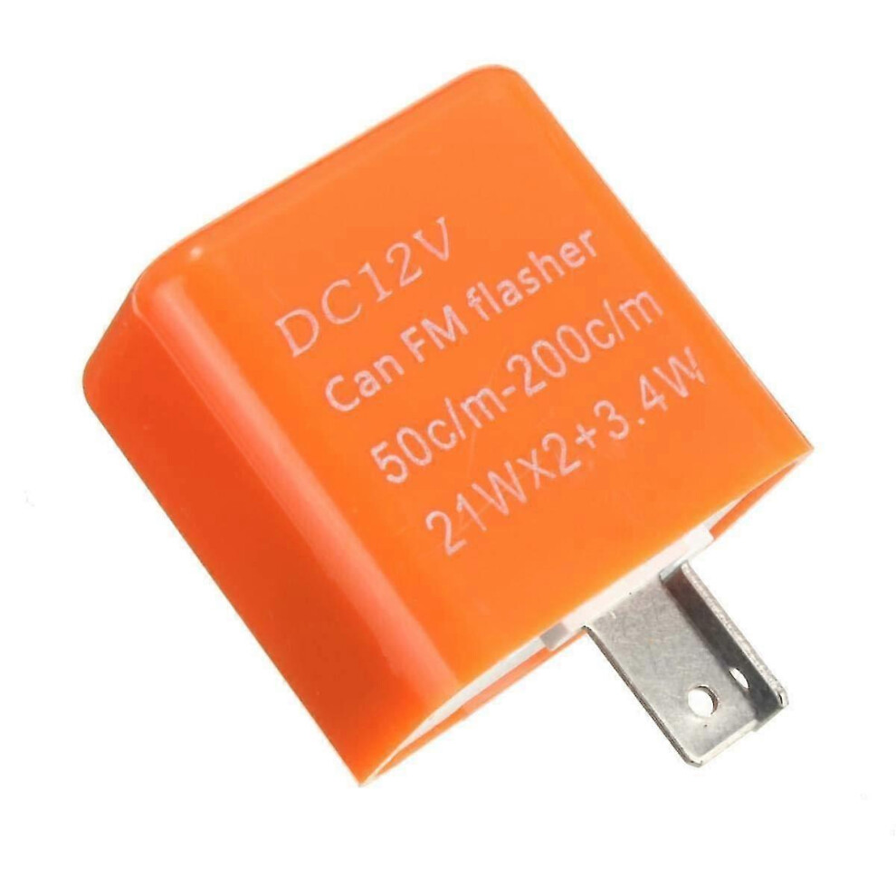 (As Show, One Size) Motorcycle Bike Led Indicator Flasher 2 Pin Relay - Adjustable Flashing Rate 5061696783788