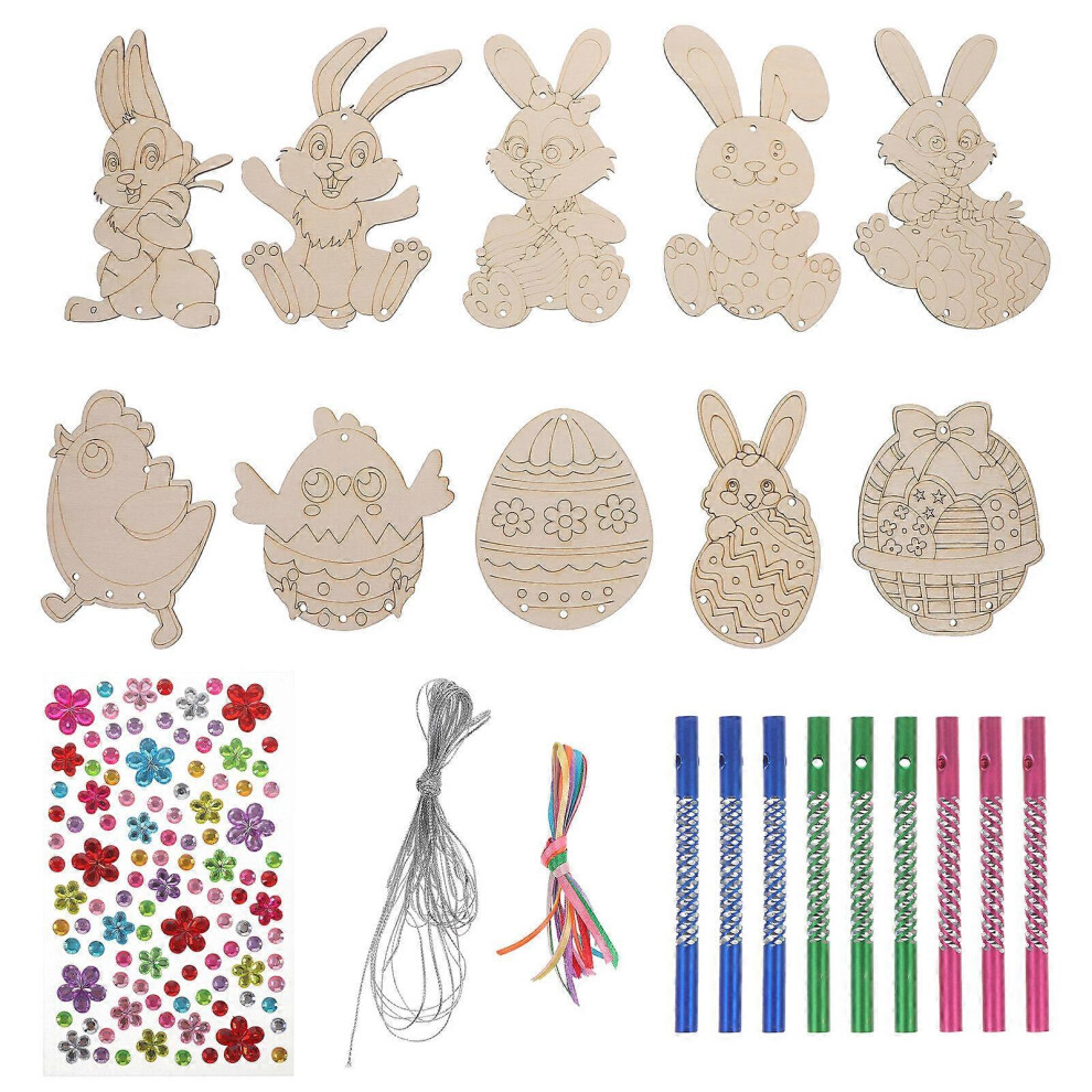 Kricely (As Show, One Size) 1 Set Of Diy Easter Wind Chimes Wind Chime Diy Kit Hanging Wind Chime Ornaments For Bedroom