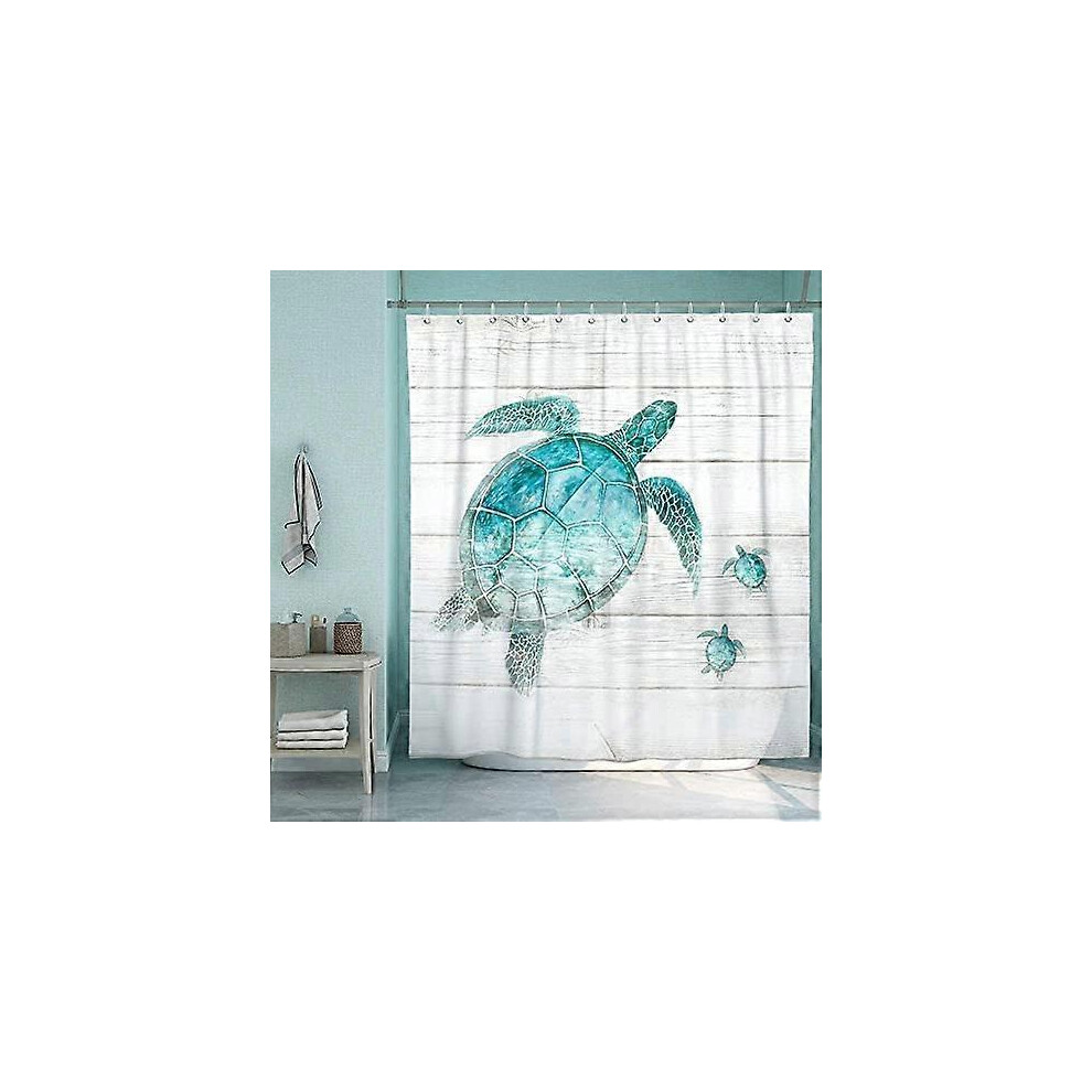 Konhill (As Show, One Size) 180X180cm Shower Curtains, Fabric Shower Curtain With 12 Hooks For Home, Hotel, Machine Washable, Waterproof Shower Curtain For Ba