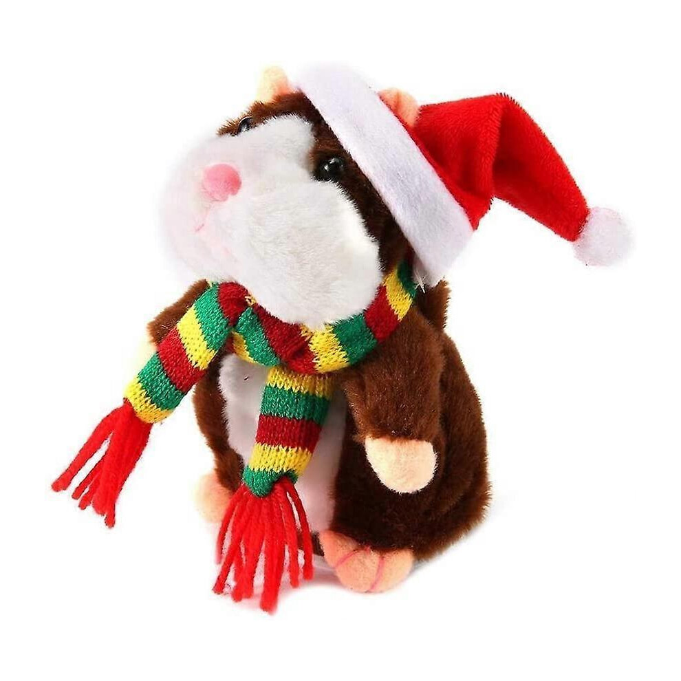 Konhill (As Show, One Size) Talking Hamster Repeats What You Say Electronic Pet Cheeky Hamster Talking Plush Toy Christmas Toy Speak Sound Record Hamster Gift