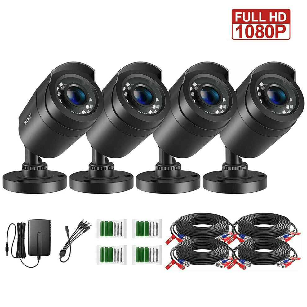 Zosi 4 Pack Cctv Bullet Camera 80Ft Night Vision For Cctv Bnc Dvr 6941709247775
