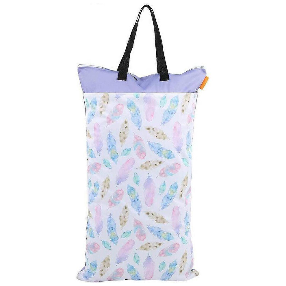 (color 3) Hanging Wet Dry Cloth Diaper Bag, Large Capacity Diaper Storage Bag with Handlegreen (D-583-A)
