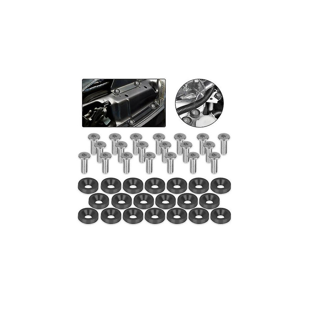 20pcs Balck Billet Aluminum Fender Bumper Washer/bolt Engine Bay Dress Up Kit M6-image-OPC-PG86CSN-NEW