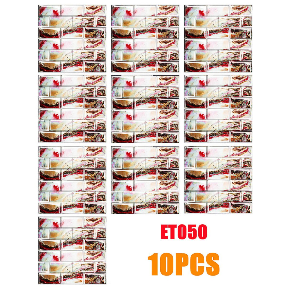 (20*20cm, ET050) 10PCS Large Soft Tile Brick Wall Sticker Self-Adhesive Waterproof Panel