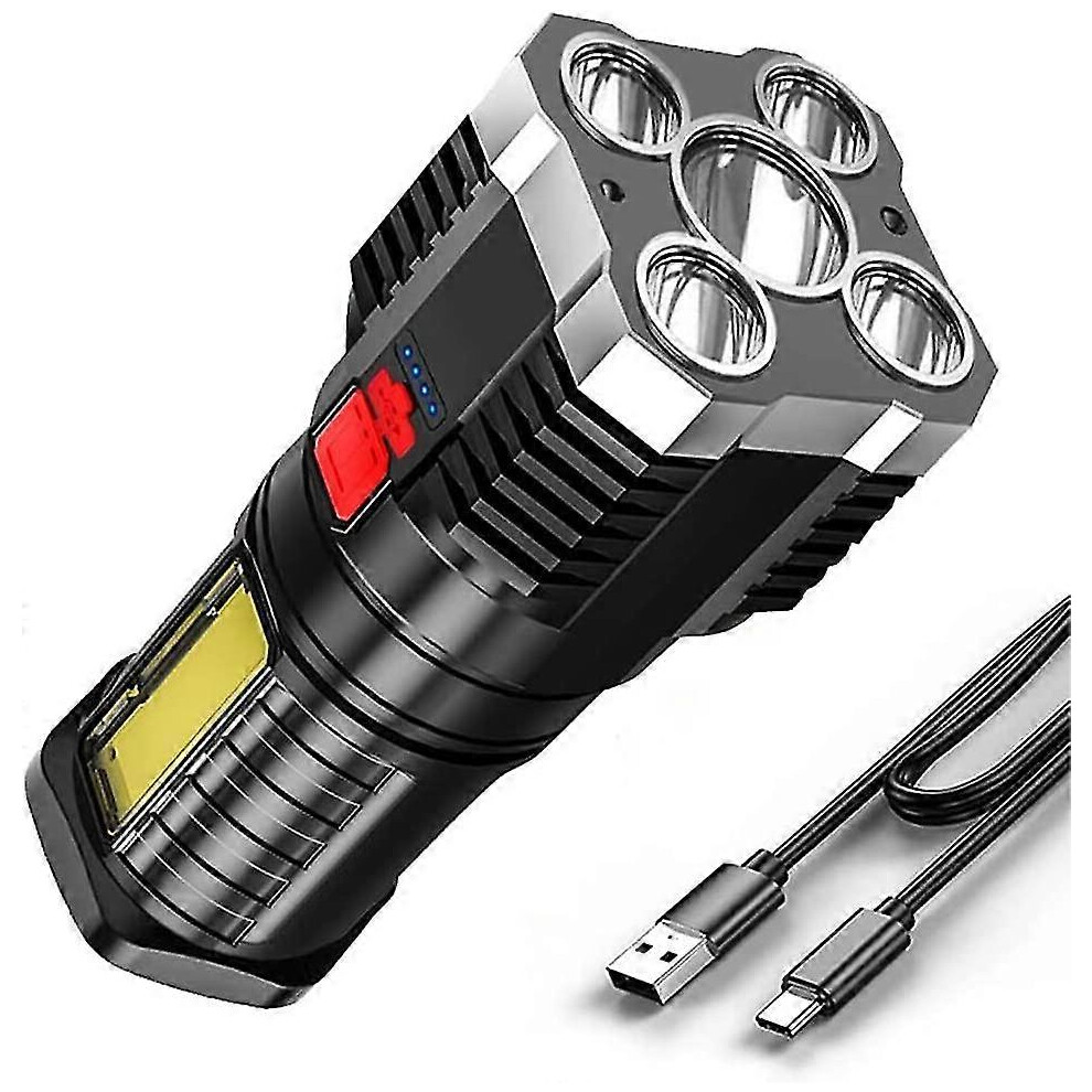Photos - Flashlight   Led Super Bright, Penta Explosion Led  Strong Light Rechargeable, Led Spotlight Fla(As show, One size)
