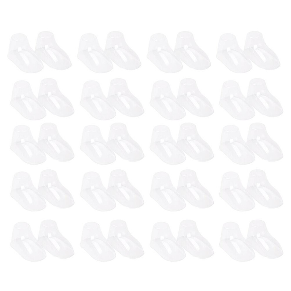 Kricely (As Show, One Size) 100Pcs Plastic Baby Feet Molds Toddler Shoes Display Stands Clear Holder