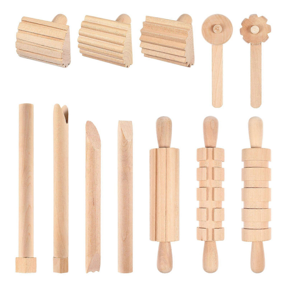 Kricely (As Show, One Size) 1 Set Practical Clay Shaping Tools Wooden Dough Molding Tools For Toddlers Kids Children