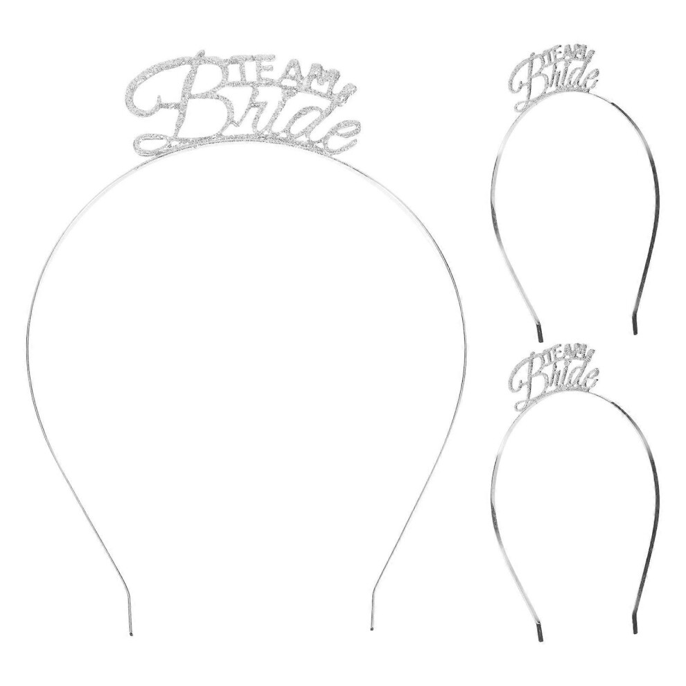 Kricely (As Show, One Size) 3Pcs Single Party Hair Hoops Metal Hair Clasp Hair Accessories Bachelor Party Prop (Silver) Silver