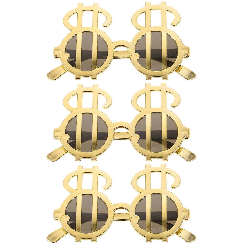 Kricely (As Show, One Size) 3Pcs Creative Glasses Dollar Shaped Eyeglasses Fun Spectacles For Costume Party Festival Carnival