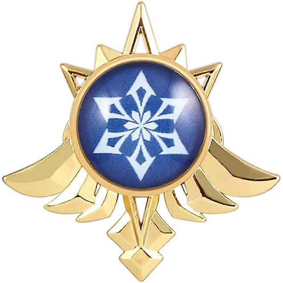 Konhill (As Show, One Size) Genshin Impact Vision Brooch Pins - Eye Of God Luminous Brooch - Game Project Accessories For Women Cryo