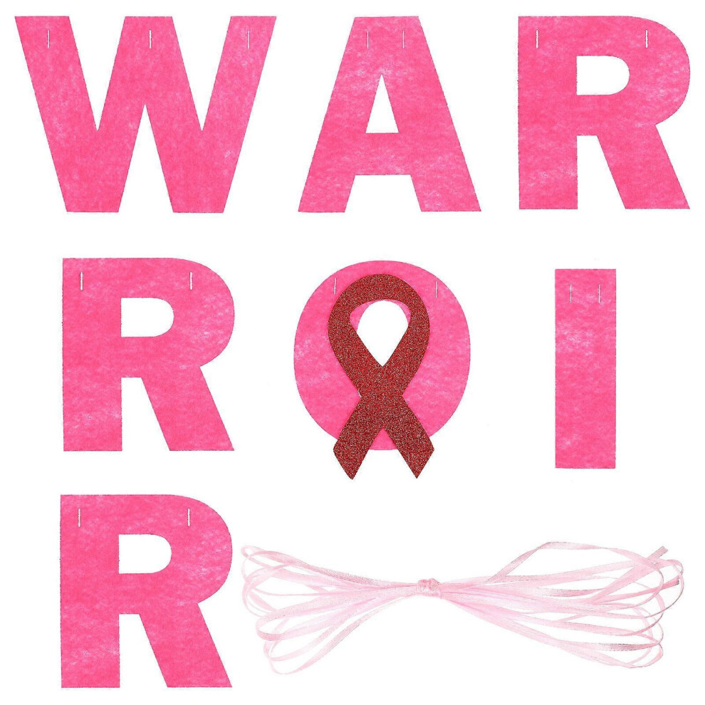 Kricely (As Show, One Size) Amosfun Breast Cancer Banner Fashion Speech Banner Decoration Breast Protection Theme Banner