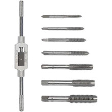 (As show, One size) Thread Gauge 8 Piece Tap Wrench Set, Metric Tap Set, Hand Screw Taps, Metric Thread Tap Set, M3 M4 M5 M6 M8 M10 M12 Tapping Drill Bit Set with 1/16-1