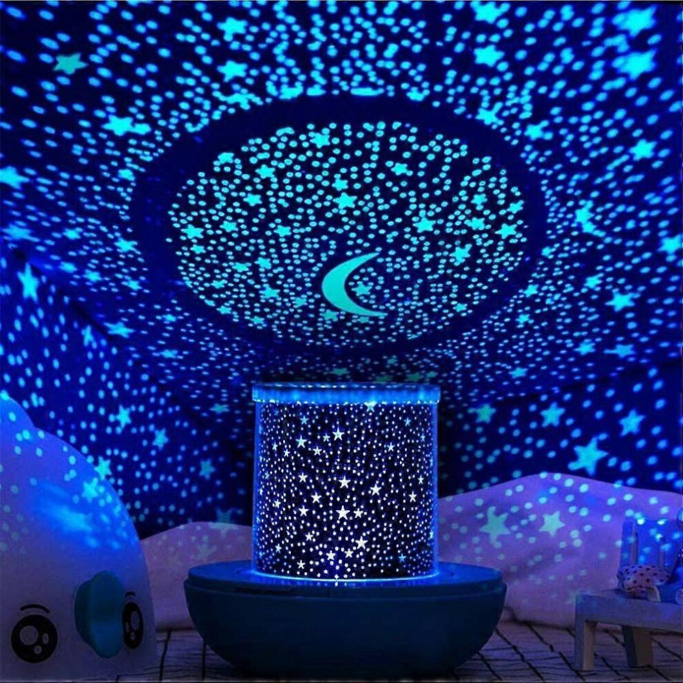 Konhill (As Show, One Size) Winice Remote Control And Timer Design Seabed Starry Sky Rotating Led Star Projector For Bedroom, Night For Kids, Night Colo Light