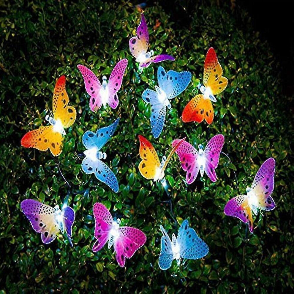 Konhill (As Show, One Size) Solar Butterfly Fairy Lights Outdoor, 12 Led Waterpoof Solar Led Butterfly Lights Outdoor Indoor For Bedroom