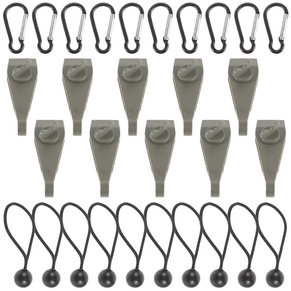 Kricely (Dark Green, One Size) 1 Set Stable Tent Fixers Tent Fasteners Heavy Duty Tents Clips Awning Clips Camping Tarp Clips