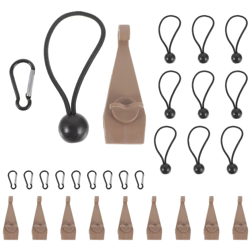 Kricely (Light Brown, One Size) 1 Set Stable Tent Fixers Tent Fasteners Heavy Duty Tents Clips Awning Clips Camping Tarp Clips