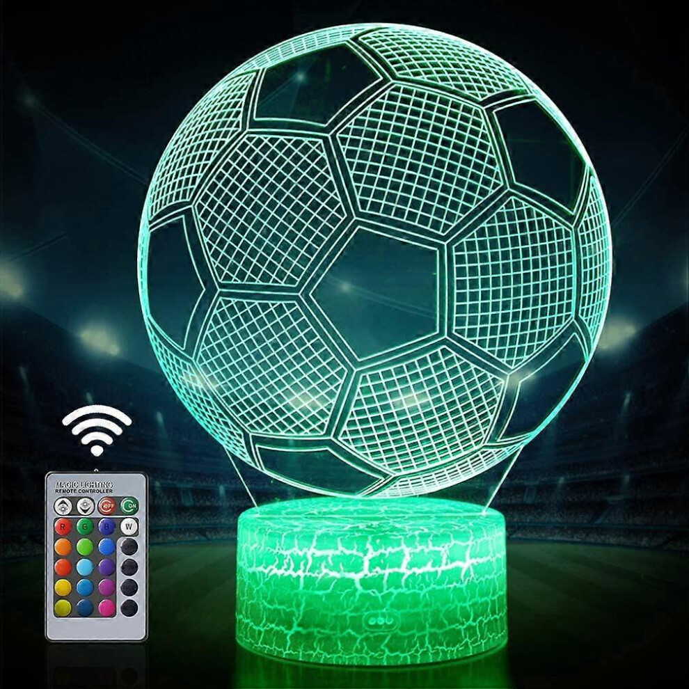 Konhill (As Show, One Size) 3D Football Night With Remote Control And Touch Control, Multiple Colors And Flashing Modes And Adjusted Brightness, Powered Light
