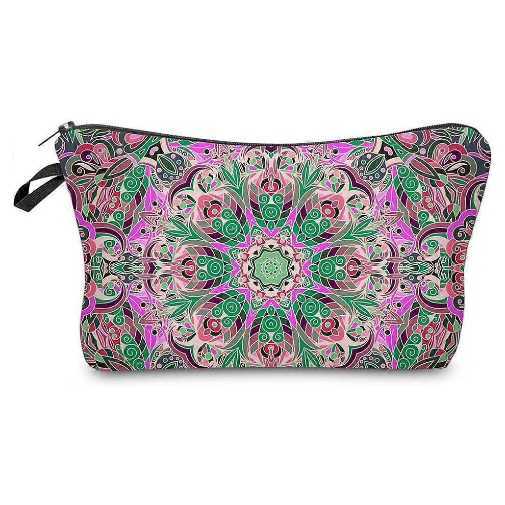 Konhill (As Show, One Size) Cosmetic Bag For Women, Huoguoadorable Roomy Makeup Bags Travel Waterproof Toiletry Bag Accessories Organizer Liama Gifts (Mandala