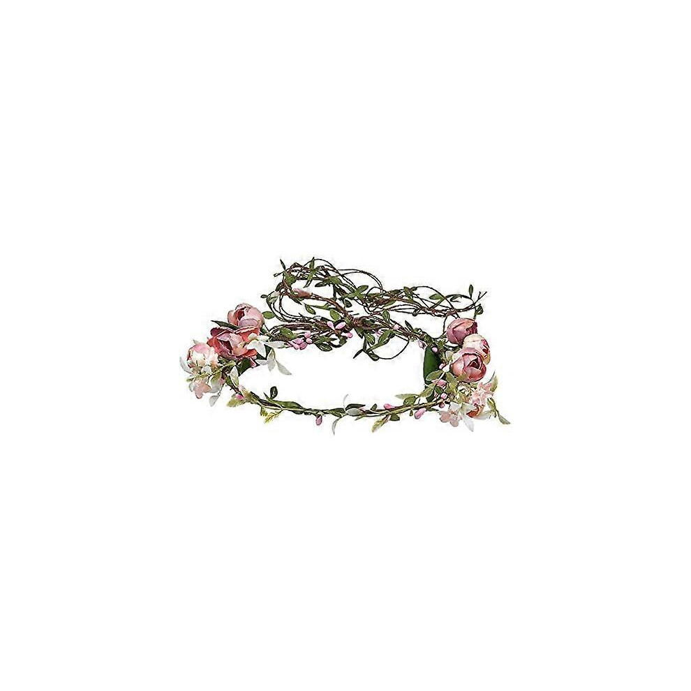 Konhill (As Show, One Size) Bride Wreath Headdress New Sweet Garland Party Artificial Floral Wedding Hair Hoop Crown Elegant Hair Accessories