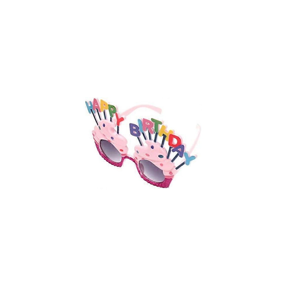 Konhill (As Show, One Size) Happy Birthday Sunglasses Sweet Cake Glasses Costume Glasses Props Funny Novelty For Birthday Party Favors Cream