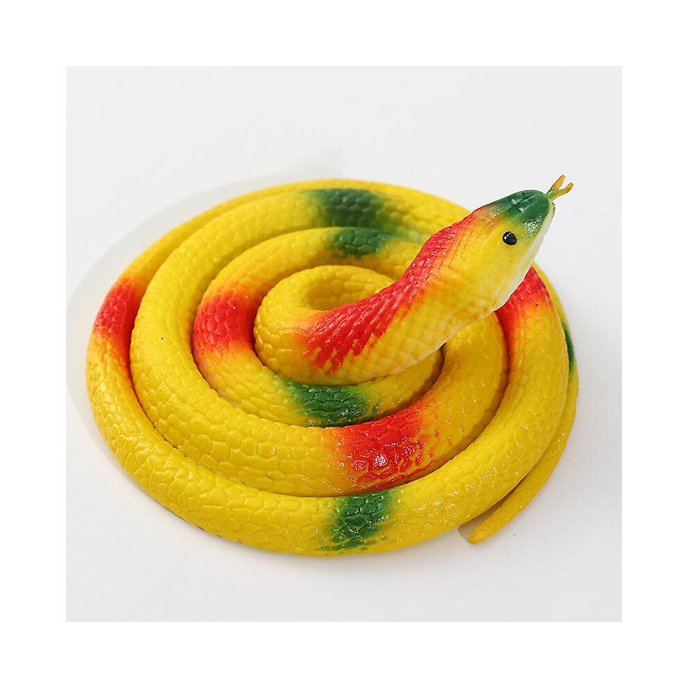 (Yellow) Rubber Snake Realistic Fake Snakes Toy Large Realistic Fake Snake Trick Toys For April Fools Day Yellow