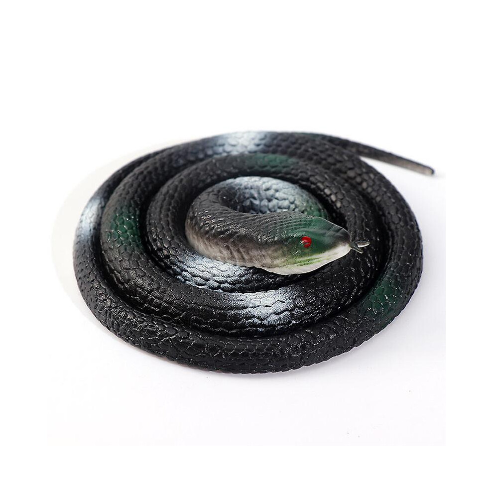 (Black) Rubber Snake Realistic Fake Snakes Toy Large Realistic Fake Snake Trick Toys For April Fools Day Black