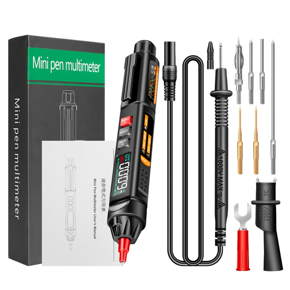 Mini Pen Multimeter 6000 Counts Voltmeter Va Reverse Lcd Display With Voice Broadcast With Combination Accessories 4006889787533