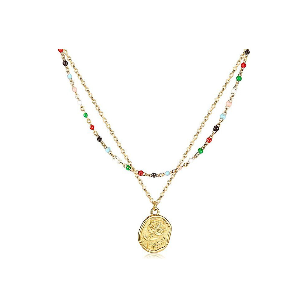 Konhill (As Show, One Size) 24K Real Gold Plated Necklaces For Women | Initial Dainty Layered Necklace For Women Silver | Choker Necklace Layered Necklaces Fo Silver,Gold