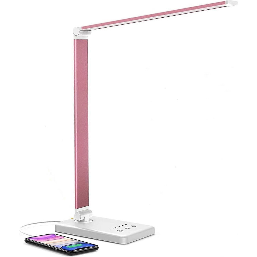 Konhill (As Show, One Size) Led Desk Lamp Dimmable Table Lamp Reading Lamp With Usb Charging Port, 5 Lighting Modes, Sensitive Control, 30/60 Minutes Auto-Off