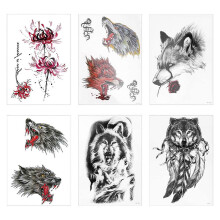 (As show, One size) 6 Pcs Black Stickers Fake Arm Tattoo Stickers Masquerade Body Decal Fake Arm Arm Tattoo Sticker