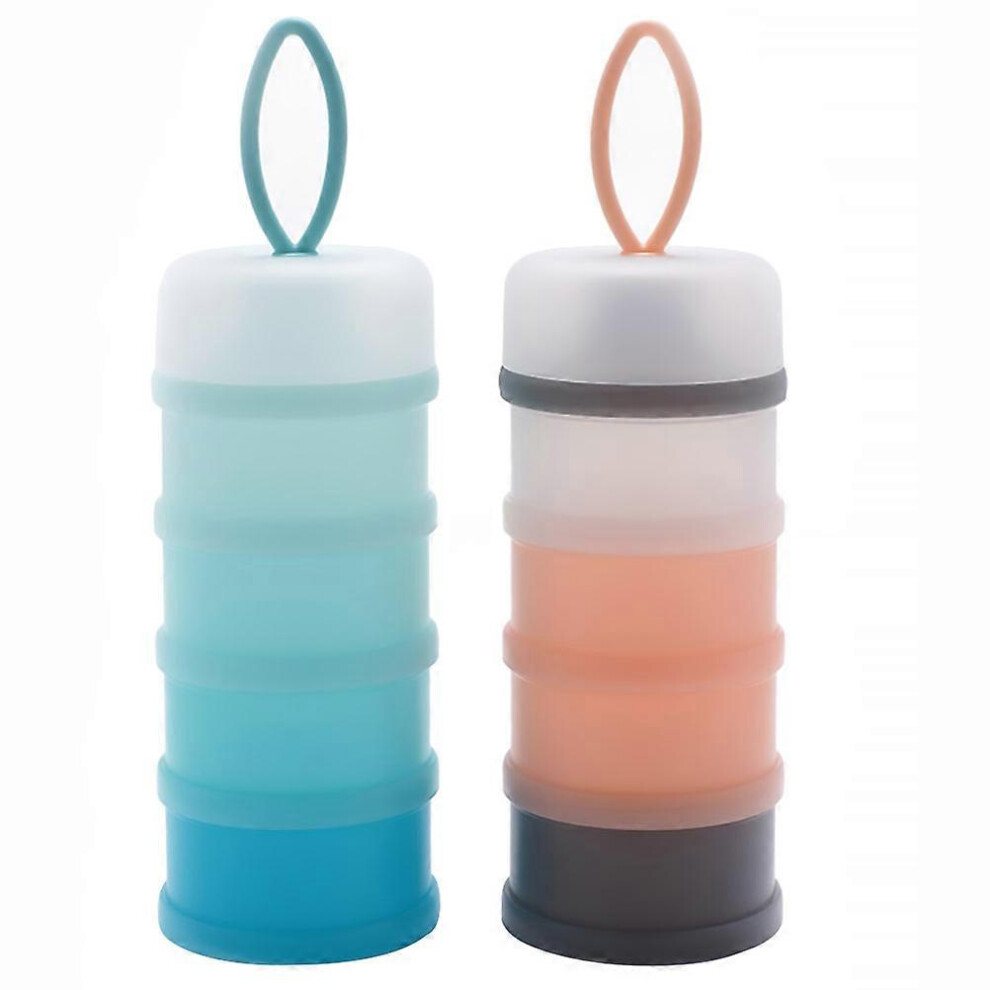 (As Show, One Size) 2Pcs Milk Powder Box Milk Powder Dispenser Baby Food Organizing Container Wrezatro