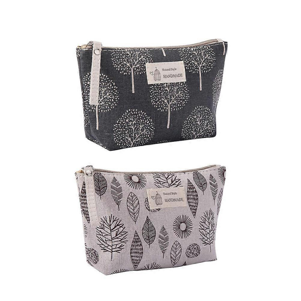 Wrezatro Women's (As Show, One Size) 2 Pcs Bolsa Para Maquillaje De Mujer Canvas Makeup Pouches Blank Diy Craft Bag Portable Makeup Bag Cosmetic Bag Zipper